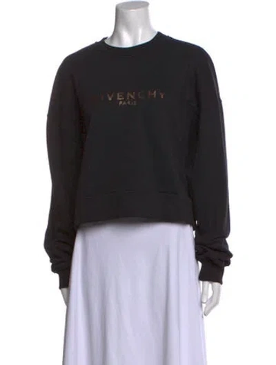 Pre-owned Givenchy Graphic Print Crew Neck Sweatshirt In Black