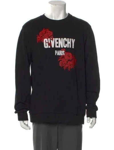 Pre-owned Givenchy Graphic Print Crew Neck Sweatshirt In Black