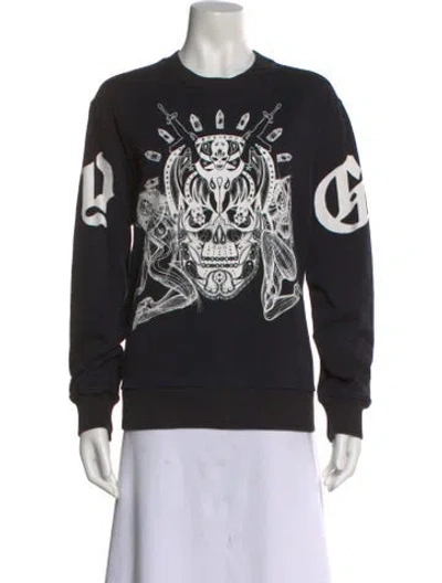 Pre-owned Givenchy Graphic Print Crew Neck Sweatshirt In Black