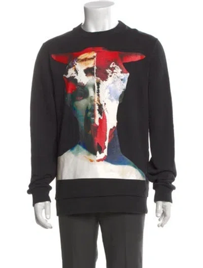 Pre-owned Givenchy Graphic Print Crew Neck Sweatshirt In Black
