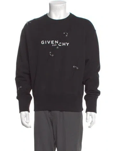 Pre-owned Givenchy Graphic Print Crew Neck Sweatshirt In Black