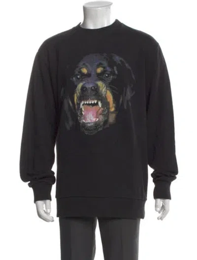 Pre-owned Givenchy Graphic Print Crew Neck Sweatshirt In Black