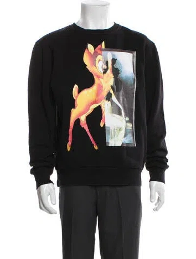 Pre-owned Givenchy Graphic Print Crew Neck Sweatshirt In Black