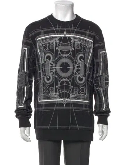 Pre-owned Givenchy Graphic Print Crew Neck Sweatshirt In Black