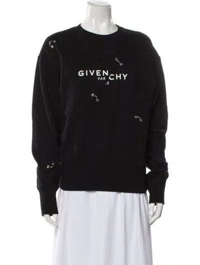 Pre-owned Givenchy Graphic Print Crew Neck Sweatshirt In Black