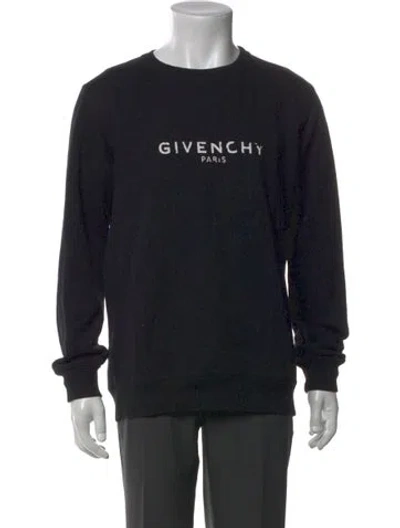 Pre-owned Givenchy Graphic Print Crew Neck Sweatshirt In Black