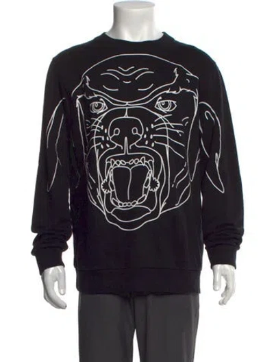 Pre-owned Givenchy Graphic Print Crew Neck Sweatshirt In Black