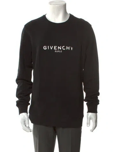 Pre-owned Givenchy Graphic Print Crew Neck Sweatshirt In Black