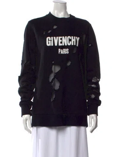 Pre-owned Givenchy Graphic Print Crew Neck Sweatshirt In Black