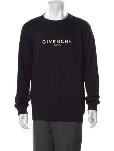 Pre-owned Givenchy Graphic Print Crew Neck Sweatshirt In Black
