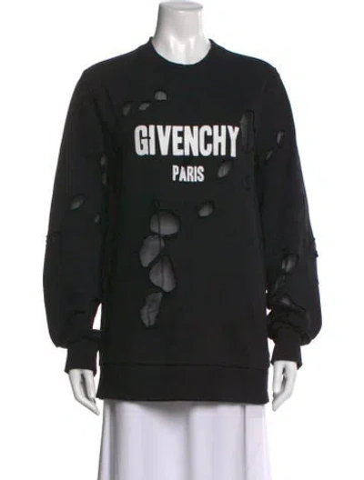 Pre-owned Givenchy Graphic Print Crew Neck Sweatshirt In Black