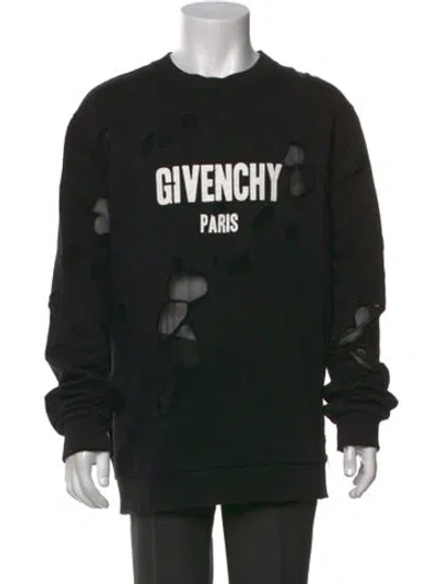 Pre-owned Givenchy Graphic Print Crew Neck Sweatshirt In Black