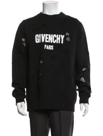 Pre-owned Givenchy Graphic Print Crew Neck Sweatshirt In Black