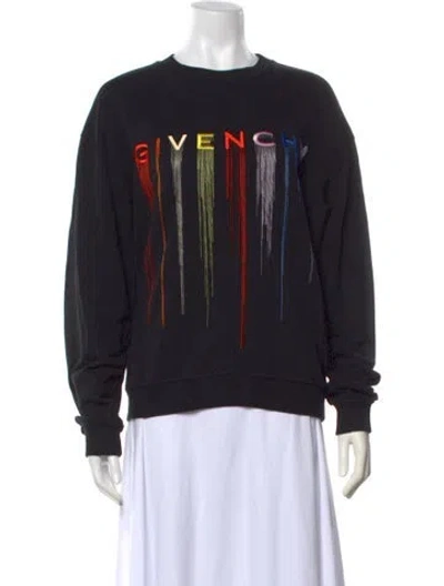 Pre-owned Givenchy Graphic Print Crew Neck Sweatshirt In Black