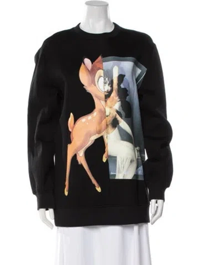 Pre-owned Givenchy Graphic Print Crew Neck Sweatshirt In Black