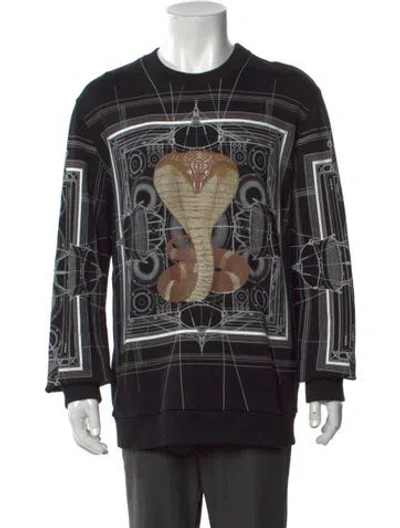 Pre-owned Givenchy Graphic Print Crew Neck Sweatshirt In Black