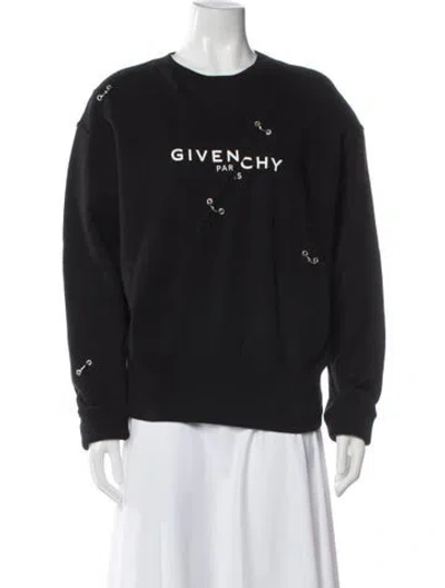 Pre-owned Givenchy Graphic Print Crew Neck Sweatshirt In Black