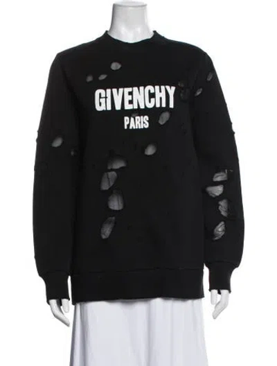 Pre-owned Givenchy Graphic Print Crew Neck Sweatshirt In Black