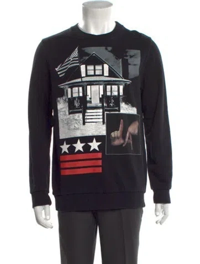 Pre-owned Givenchy Graphic Print Crew Neck Sweatshirt In Black