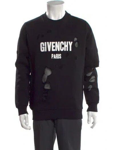 Pre-owned Givenchy Graphic Print Crew Neck Sweatshirt In Black