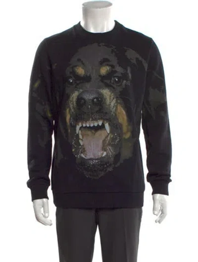 Pre-owned Givenchy Graphic Print Crew Neck Sweatshirt In Black