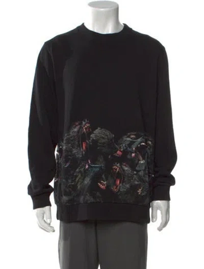 Pre-owned Givenchy Graphic Print Crew Neck Sweatshirt In Black