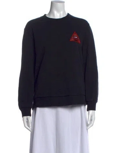 Pre-owned Givenchy Graphic Print Crew Neck Sweatshirt In Black