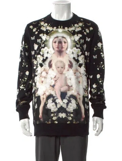 Pre-owned Givenchy Graphic Print Crew Neck Sweatshirt In Black