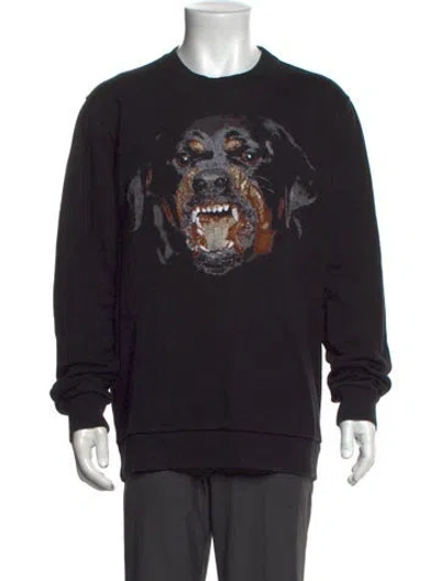 Pre-owned Givenchy Graphic Print Crew Neck Sweatshirt In Black