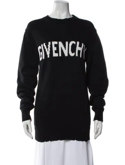 Pre-owned Givenchy Graphic Print Crew Neck Sweatshirt In Black