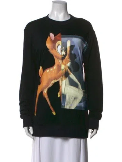 Pre-owned Givenchy Graphic Print Crew Neck Sweatshirt In Black