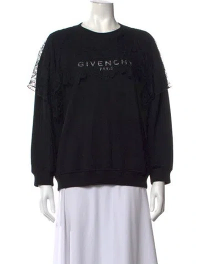 Pre-owned Givenchy Graphic Print Crew Neck Sweatshirt In Black