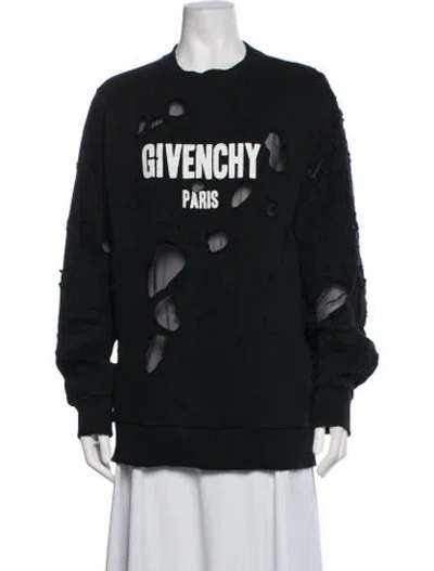 Pre-owned Givenchy Graphic Print Crew Neck Sweatshirt In Black
