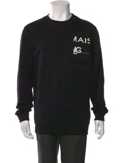 Pre-owned Givenchy Graphic Print Crew Neck Sweatshirt In Black