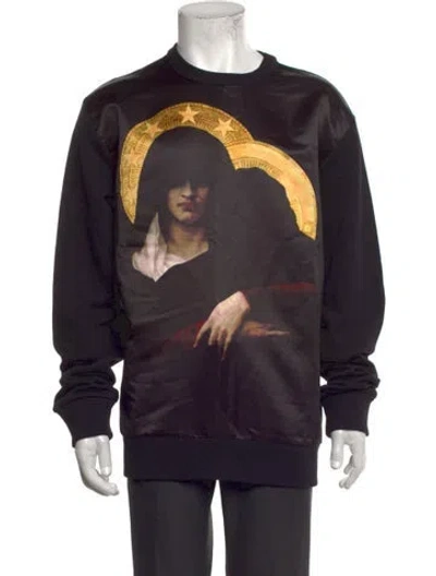 Pre-owned Givenchy Graphic Print Crew Neck Sweatshirt In Black