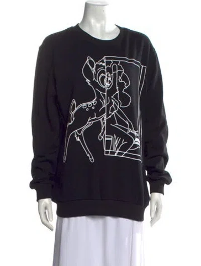 Pre-owned Givenchy Graphic Print Crew Neck Sweatshirt In Black/white