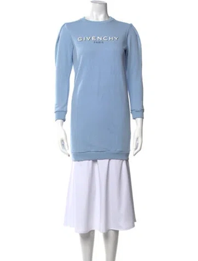 Pre-owned Givenchy Graphic Print Crew Neck Sweatshirt In Blue