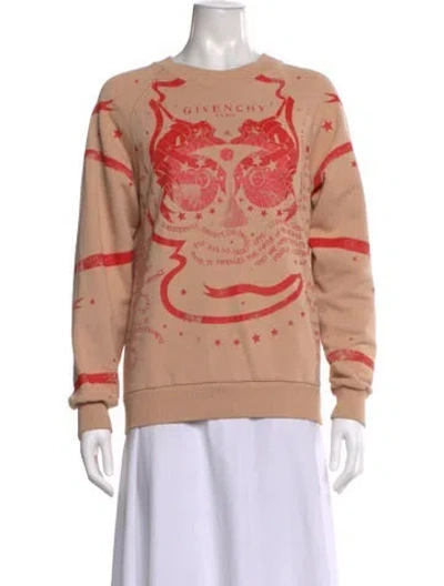Pre-owned Givenchy Graphic Print Crew Neck Sweatshirt In Brown