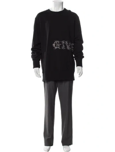 Pre-owned Givenchy Graphic Print Crew Neck Sweatshirt In Gray