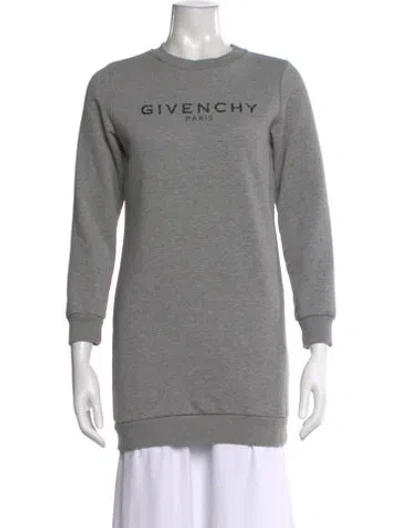 Pre-owned Givenchy Graphic Print Crew Neck Sweatshirt In Gray