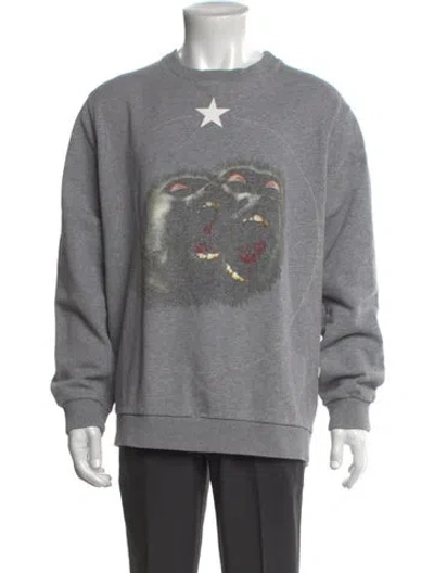 Pre-owned Givenchy Graphic Print Crew Neck Sweatshirt In Gray