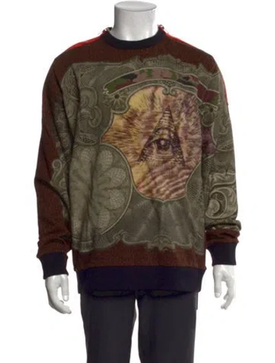 Pre-owned Givenchy Graphic Print Crew Neck Sweatshirt In Green