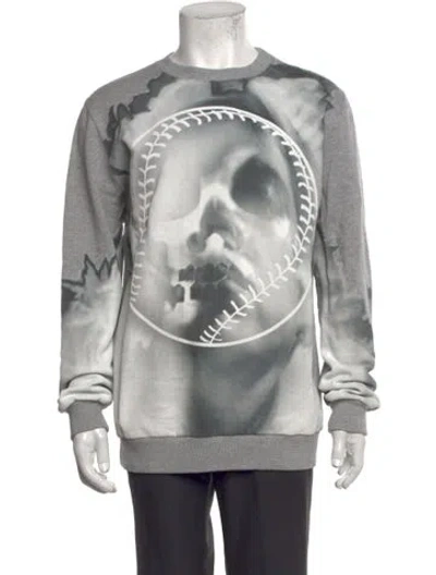 Pre-owned Givenchy Graphic Print Crew Neck Sweatshirt In Grey