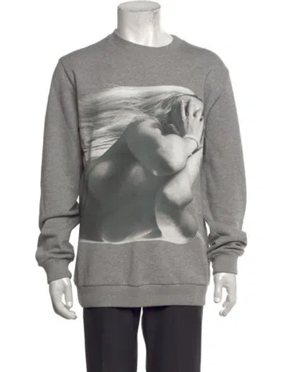 Pre-owned Givenchy Graphic Print Crew Neck Sweatshirt In Grey