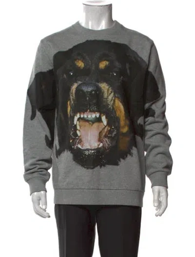 Pre-owned Givenchy Graphic Print Crew Neck Sweatshirt In Grey