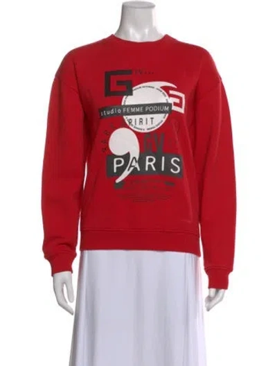 Pre-owned Givenchy Graphic Print Crew Neck Sweatshirt In Multi