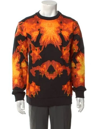 Pre-owned Givenchy Graphic Print Crew Neck Sweatshirt In Orange