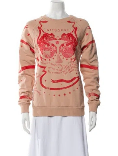 Pre-owned Givenchy Graphic Print Crew Neck Sweatshirt In Pink