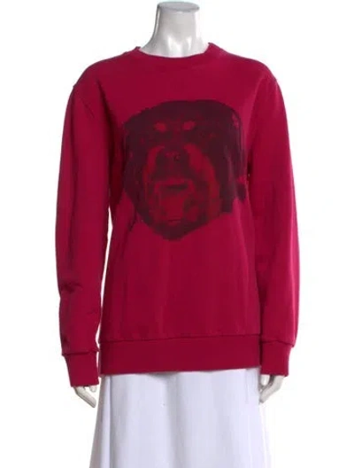 Pre-owned Givenchy Graphic Print Crew Neck Sweatshirt In Pink
