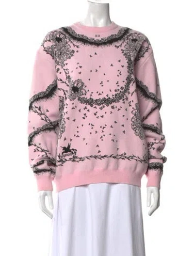 Pre-owned Givenchy Graphic Print Crew Neck Sweatshirt In Pink
